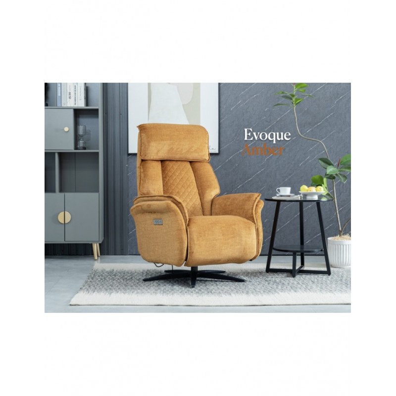 AM Evoque Swivel Electric Chair Dual Motor Amber